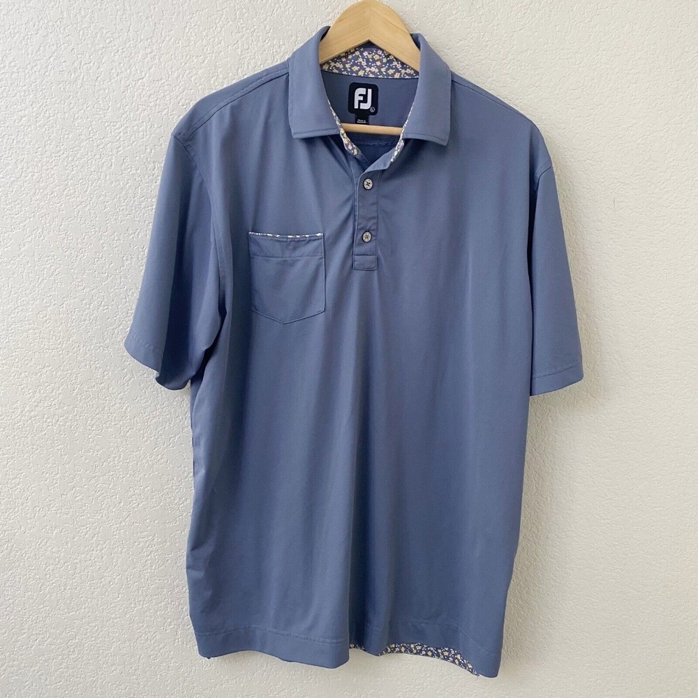 FootJoy Polo Shirt Large Blue Embroidered Sugar Tree Golf Club